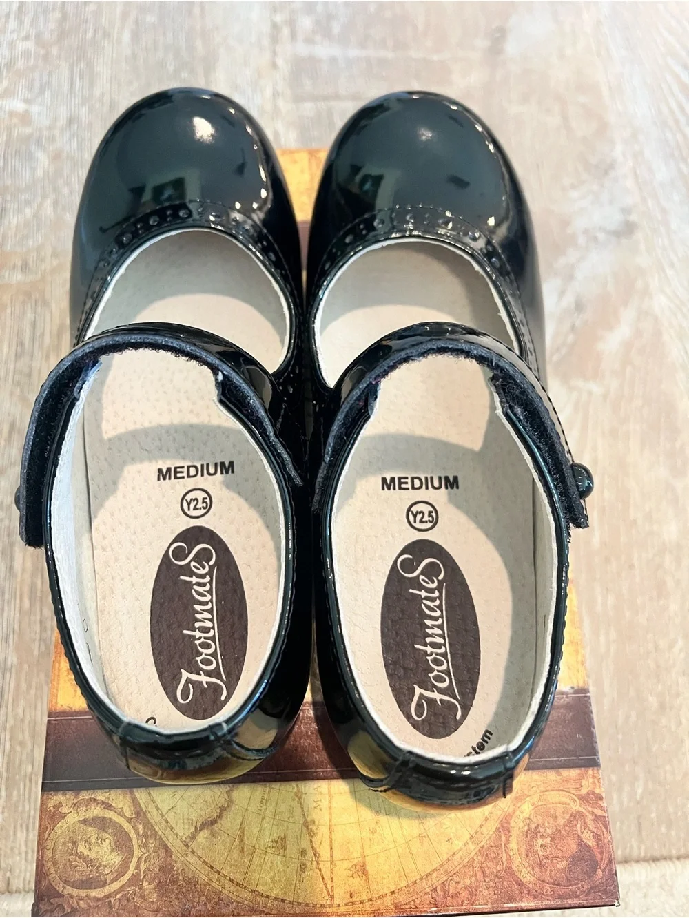 Girls Black Patent Footmates Mary Jane Shoes